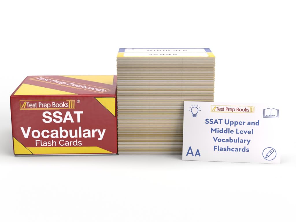SSAT Vocabulary Study Cards 2025-2026: SSAT Middle and Upper Level Test Prep and Practice [Full Color Cards]