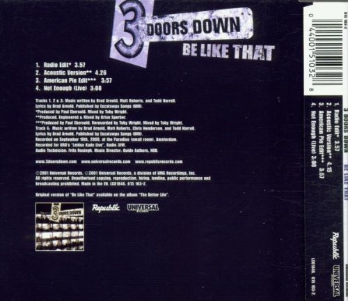 Be Like That 3 Doors Down Amazon De Musik Be like that (american pie edit). be like that 3 doors down amazon de