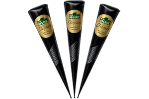 HIREDIT Natural Henna Paste Cones for Hair – 100% Pure & Ready to Use | No Ammonia or Chemicals | Pack of 3 – Chestnut-Brown, 30g Each Cone
