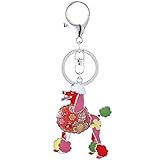 Marte&Joven Poodle Keychains Gift for Women Cute