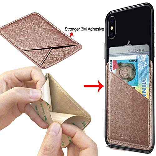 Cell Phone Stick On Wallet Card Holder Phone Pocket for iPhone,Samsung Android and All Smartphones