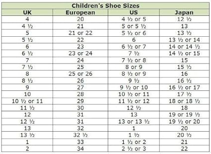 baby shoe size european to us