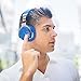 COWIN E7 Active Noise Cancelling Headphones Bluetooth Headphones with Microphone Deep Bass Wireless Headphones Over Ear, Comfortable Protein Earpads, 30 Hours Playtime for Travel/Work, Blue