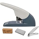 PraxxisPro PowerForce 175 Heavy Duty Flat Clinch Office Stapler, 20 to 175 Sheets Using one Size 3/4" Leg-Length Staple, Includes 400 Staples and a Staple Remover