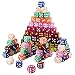 AUSTOR 100 Pieces 6 Sided Game Dice Set 10 Pearl Colors Round Edges Dices for Tenzi, Farkle, Yahtzee, Bunco or Teaching Math with Velvet Storage Pouch