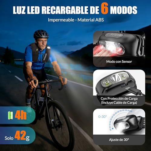 ONETOALL Chaleco Running Hombre Mujer con Botella 500ml y Luz LED Recargable, Chaleco Hidratacion Trail Running, Running Vest, Mochila Hidratacion para Correr Senderismo Montaña Deporte, Solo 175g