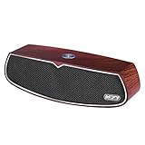 KZY Bluetooth Speaker with Home Wood Retro Super Bass Stereo Sound and 20W Dual Drivers Portable Wireless Subwoofer Speaker for iPhone 7 6s Plus iPad Samsung Phones Tablets (Deep Brown)