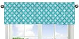 Turquoise White and Gray Window Valance for Mod Elephant Collection Bedding Sets