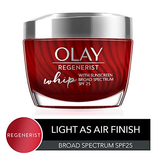 Light Face Moisturizer with SPF 25 by Olay Regenerist Whip with Collagen Peptides Anti-Aging Face Cream 1.7 Oz, 2 Month Supply