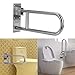 Handicap Grab Bars for Bathroom Toilet Flip Up Grab Safety Bars for Elderly Handicap Shower Stainless Steel Grab Bar Handrails Support Safety Rails Shower Hand Rail Folding Assist Grip Bar