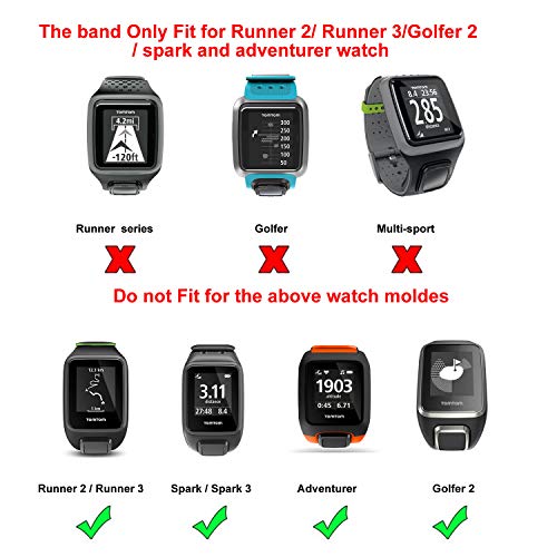 Compatible with Tomtom Spark 3 / Runner 2 3 / Golfer 2 Watch Band Replacmenr Silicone Straps Wristband Sport Band for Tomtom Runner 2 3 and Tomtom Spark 3 GPS Fitness Watch (Blue/Teal)