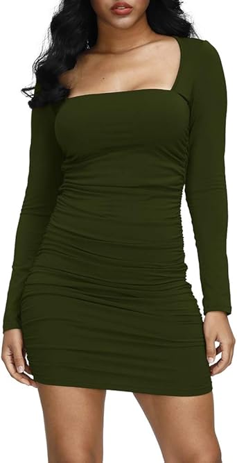 ruched bodycon dress amazon