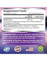 Suplemento de glicinato de magnesio (quelatado) (180 unidades de 200 mg), de Pure...