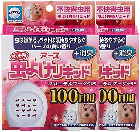 アース 虫よけリキッド 100日用 フローラルブーケの香り 2箱セット ペット用 犬 虫よけ芳香リキッド 上品 消臭 猫 不快害虫用