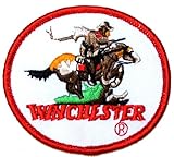 Winchester Horse and Rider Embroidered Iron-On Patch/applique/crest 2.75 x 3.25 Inch