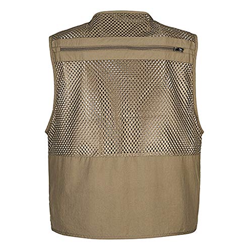 LOPILY Herren Outdoor Weste Mesh Funktionsjacke Atmungsaktiv Arbeitsweste Multitasche Anglerweste Arbeitsbekleidung… – Bild 3