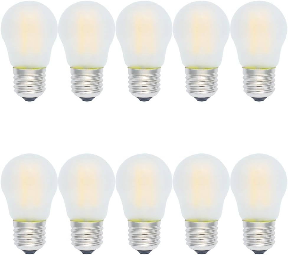 10-Pack 4W G45 E27 Golfball LED Filament Bulb Warm White 2700K Screw ES LED Dimmable Vintage Edison Bulb [Energy Class A+]