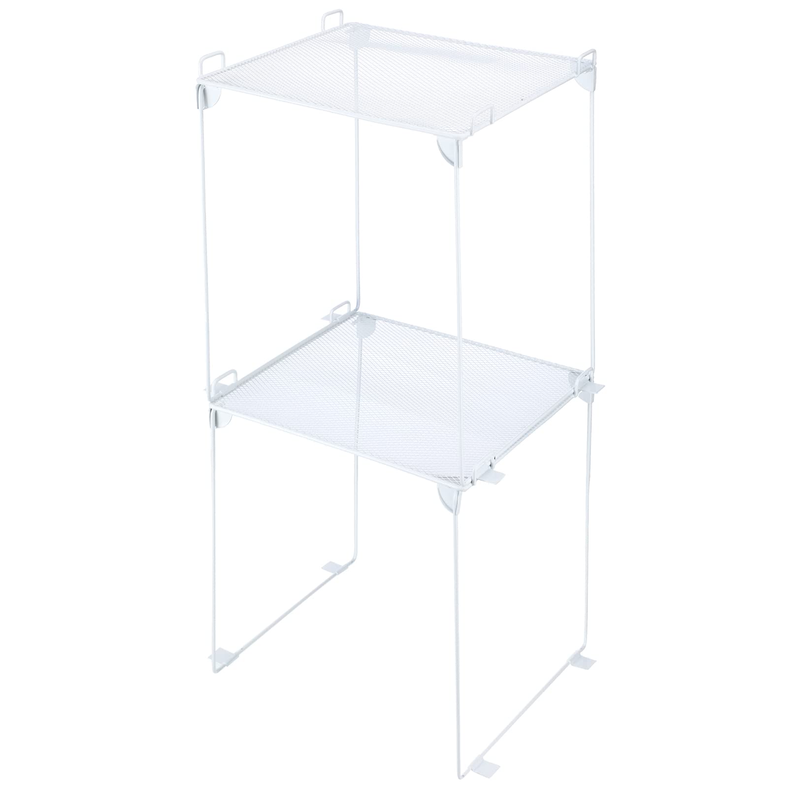 Photo 1 of Panelee Shelf for School Collapsible Locker Organizer Stackable Metal, Organization Gym, Accessories for Standard Size Locker Work Kitchen Office Bathroom(Double Layer,White)