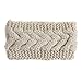 Eforstore Twist Wave Wool Knitted Women Lady Hat Headgear Crochet Headband Head Wrap Hairband Color Beige