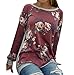 Women Hot Sale Floral Printing New Autumn Transition O-Neck Long SleeveTops Shirt MOKAO 2017 Vogue Casual Color Stitching Daily Blouse