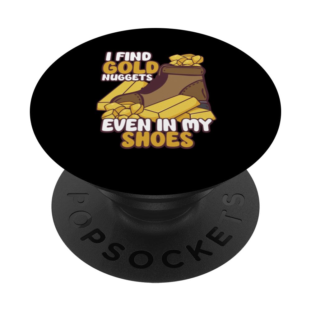Gold Panning Gold Mining Prospecting Gold Panner Gold PopSockets Adhesive PopGrip