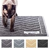 My Cat Mat Cat Litter Mat Traps and Controls Kitty Litter Scatter Large XL Size for Tracking and Trapping Scat from Litter Box, Best Easy Clean Catching and Trapper Rug, Soft on Paws - Grey