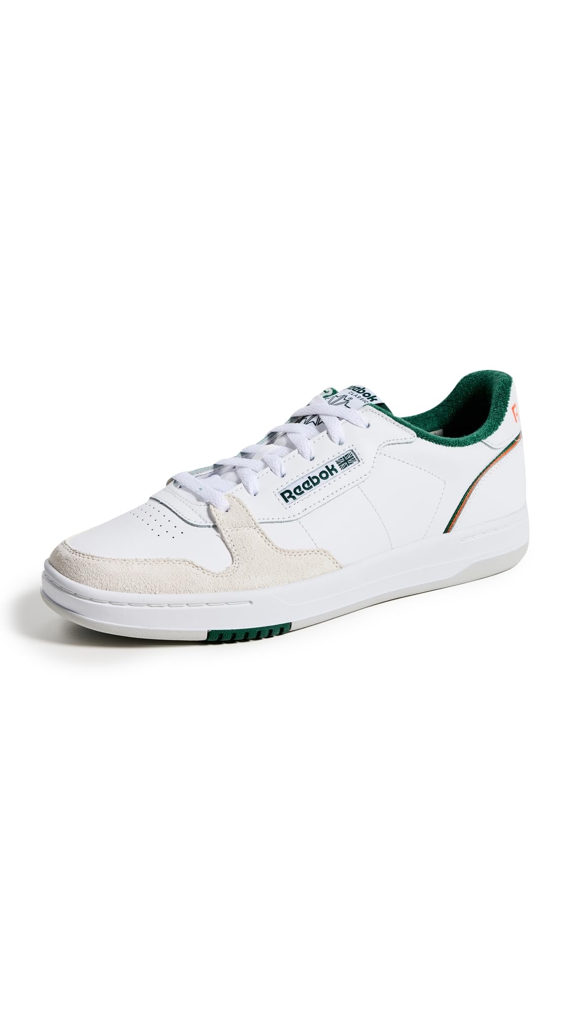 Reebok Unisex Phase Court Sneaker, White/White/Dark Green, 7.5 US Men