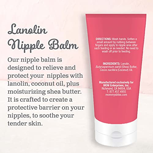Mommy's Bliss Lanolin Nipple Balm Breastfeeding Cream with Coconut Oil