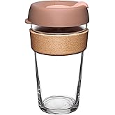 KeepCup Brew Cork, Reusable Glass Tumbler with Natural Cork, Grande Coffee Cup 16oz/454ml - Frappe