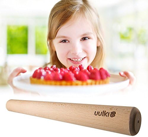 Uulki® Grand Rouleau à Pâtisserie Écologique en Bois 45 cm – Écologique en Hêtre Non Traité Artisanat traditionnel d'Europe (45 cm)