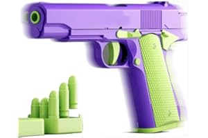 GAIGISFUR 1911 3D Printed Toy Pistol, Annoying Adult Toys, Stress Reducing Toys for Autism, ADHD, Can be Loaded but Can't be Fired, Great Gift for Family and Friends (Purple&Green)