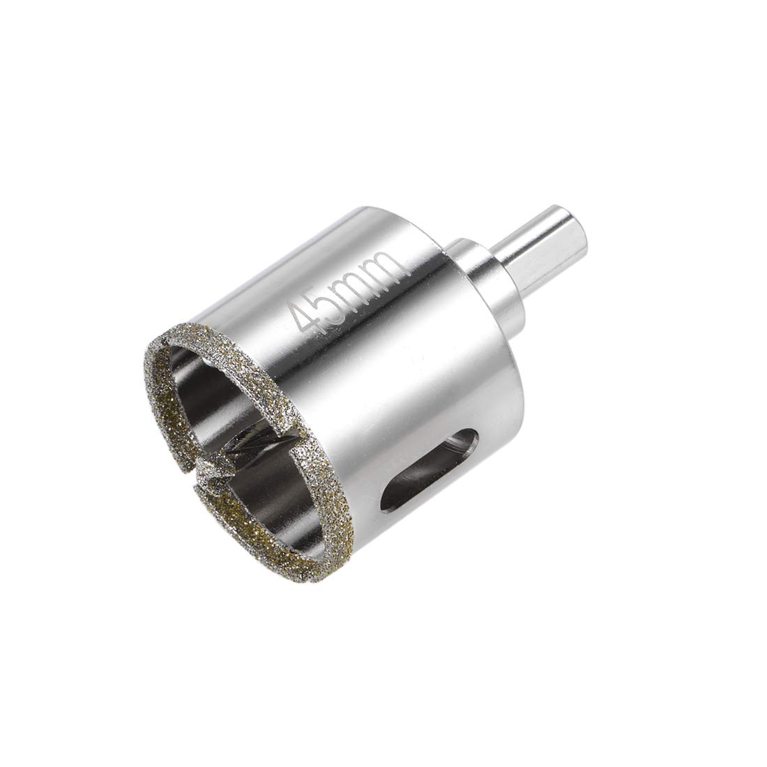 sourcing map Diamond Drill Bit 45mm Glass Hole Saw Core Drill Bit with Spotting Drill Bit for Ceramics Porcelain Tile Bottles Pots Brick