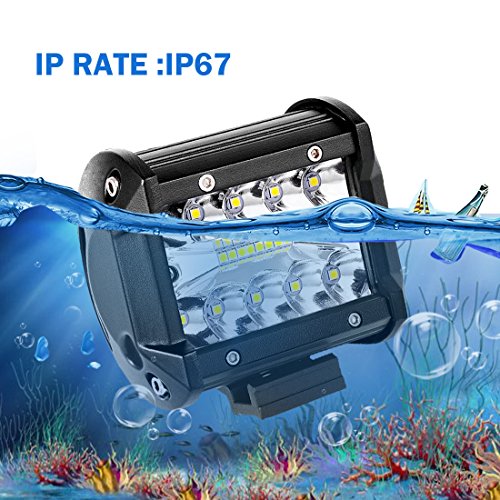 JAHURD 4 Inch Led Light Pods Triple Row Light Bars, 2Pcs 120W Spot Flood Combo Beam Offroad Work Lights LED Cubes Driving Fog Lamps For Pickup Trucks Jeep ATV UTV SUV Boat Marine Waterproof - Thumbnail 4