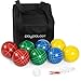 Play Platoon Bocce Ball Set with 8 Premium Resin Bocce Balls, Pallino, Carry Bag & Measuring Rope