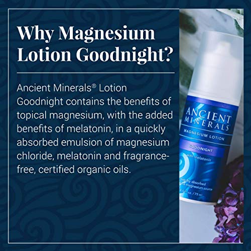 Ancient Minerals Magnesium Lotion Goodnight night cream melatonin sleep