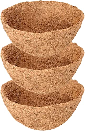 Photo 1 of Legigo 3 Pack 18 Inch Hanging Basket Coco Liners Replacement, 100% Natural Round Coconut Coco Fiber Planter Basket Liners for Hanging Basket Flowers/Vegetables