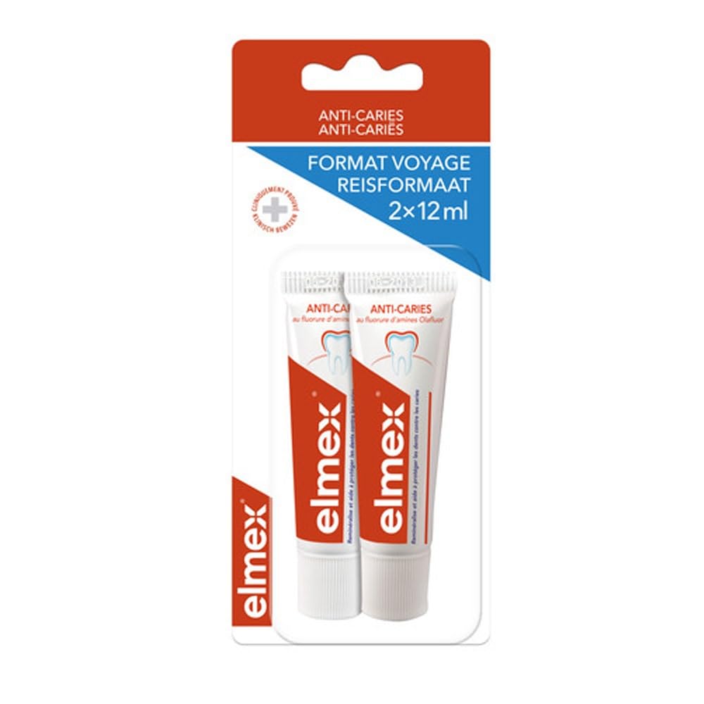 Elmex Anti-Decays Toothpaste Travel Tubes 2 x 12ml