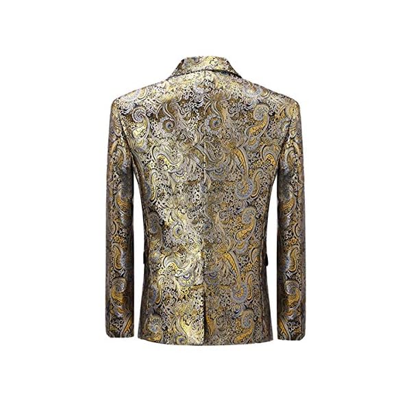 Mens Print Tux Dress Suit Jacket Slim Fit Floral Blazer Sport Coat - Image 4