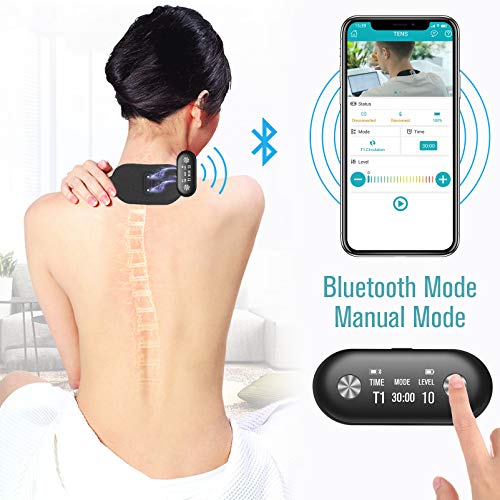 1byone Wireless TENS Unit Muscle Stimulator, Bluetooth and Magnetic Electronic Pulse Muscle Massager Machine, EMS & TENS Modes, App Control, with 6 Pads for Neck, Knee, Back Pain Relief
