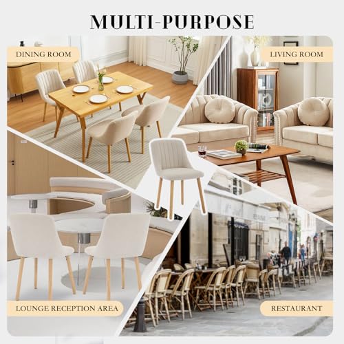 Garvee Dining Chairs Set of 2 - Modern Upholstered Kitchen Chairs with Ergonomic Backrest, 300Lbs Capacity & Oak Wood Legs for Dining Room, Home, Restaurant