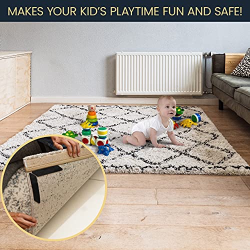 Rug Gripper 10 Pcs - Washable & Reusable Rug Grippers for Laminate - Hardwood Floor - Suitable Carpet Grippers for Marble, Wooden Floors & for all types & sizes of Rugs