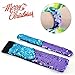 Mermaid Bracelet for Birthday Party Favors Christmas Gifts, Two-color Decorative Reversible Charm Sequins Slap Wristband Bracelet for Kids,Girls,Boys,Women (Purple-Blue, A(2 Pack))