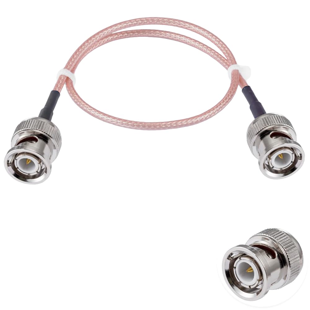 Vecys BNC Male to BNC Male Cable 50ohm RG316 RF Coaxial Pigtail Jumper Cable 20"/50CM for RF Antennas Ham Radio Handheld
