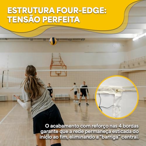 Rede De Vôlei 9,5m Para Quadra E Praia Tamanho Oficial Para Jogo Recreativo JustGoFit