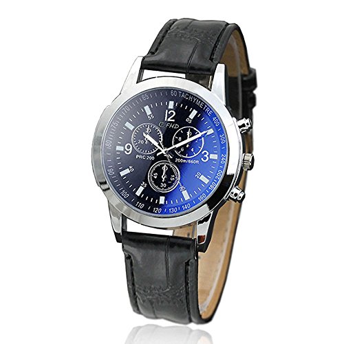 Sport Quartz Watch,Alalaso Men's Casual Imitation Leather Belt Hour Wrist Analog Watch (C) - Thumbnail 2