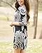 MIROL Women's 3/4 Sleeve Floral Print Swing Shift Casual Tunic Tshirt Dress with Pocket,Grey,10/12