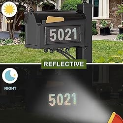 Reflective Mailbox Numbers for Outside, 4 Sets