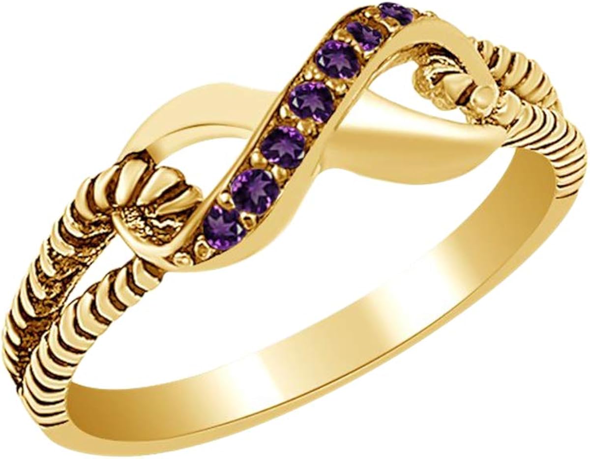 Jewel Zone US Mothers Day Jewelry Gifts Round Cut Purple Simulated