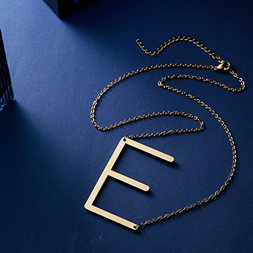 image for RINHOO Stainless Steel Gold Initial Alphabet 26 Letters Script Name Pe