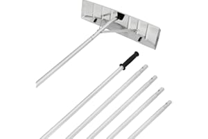 OUTPRIZE Snow Roof Rake, 4.8-20FT Aluminum Detachable Snow Rake for House Roof, 24" Blade with Wheels